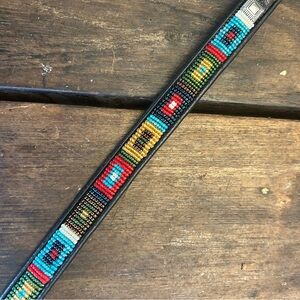 Brighton Colorful Beaded Navajo Leather Belt